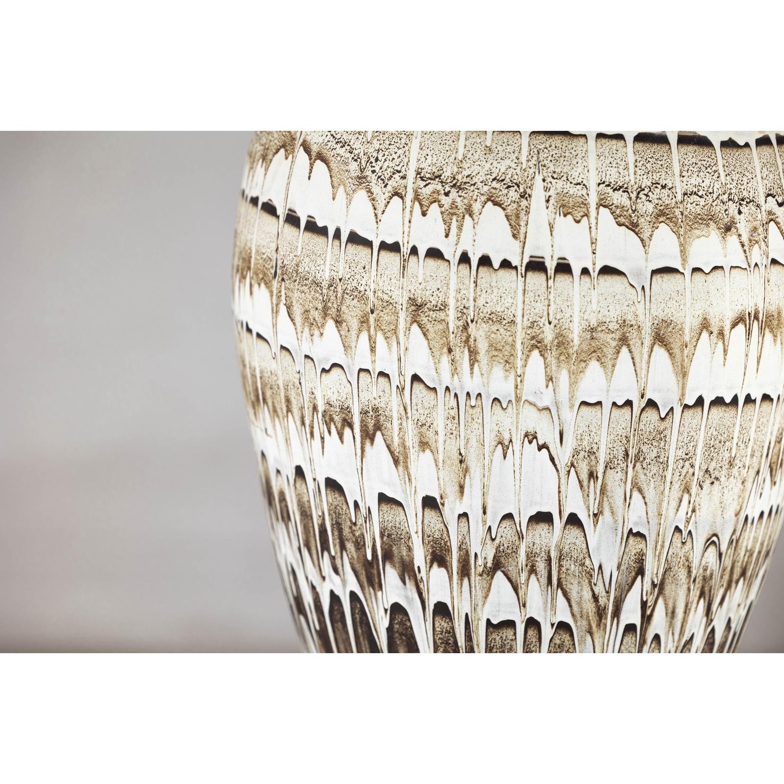 Large Swankhalok-Style Ceramic Planter with Dripped Glaze Pattern