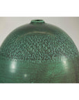 Large Green Artisan Vase with Textured Glaze, Modern Decorative Accent