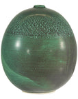 Large Green Artisan Vase with Textured Glaze, Modern Decorative Accent