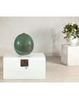 Large Green Artisan Vase with Textured Glaze, Modern Decorative Accent