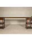 Oversized Console Table with Drawers, Fretwork Shelves and Removable Top