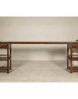 Oversized Console Table with Drawers, Fretwork Shelves and Removable Top