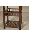 Oversized Console Table with Drawers, Fretwork Shelves and Removable Top