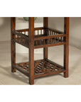 Oversized Console Table with Drawers, Fretwork Shelves and Removable Top