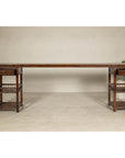 Oversized Console Table with Drawers, Fretwork Shelves and Removable Top