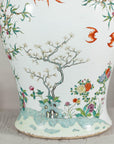 Near Pair of Famille Rose Ginger Jars with Peaches, Roses and Bats