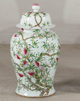 Near Pair of Famille Rose Ginger Jars with Peaches, Roses and Bats