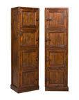 Vintage Tall Narrow Teak Cabinets – Unique Storage with Aged Patina
