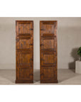 Vintage Tall Narrow Teak Cabinets – Unique Storage with Aged Patina