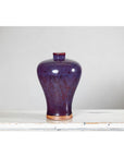 Deep Purple Meiping Vase with Glossy Two-Tone Glaze and Elegant Curved Form