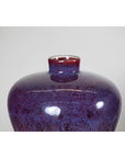 Deep Purple Meiping Vase with Glossy Two-Tone Glaze and Elegant Curved Form