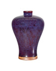 Deep Purple Meiping Vase with Glossy Two-Tone Glaze and Elegant Curved Form