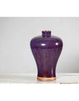 Deep Purple Meiping Vase with Glossy Two-Tone Glaze and Elegant Curved Form