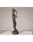 Lady Justice, Cast Bronze Tabletop Statuette with Scales and Sword