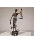 Lady Justice, Cast Bronze Tabletop Statuette with Scales and Sword