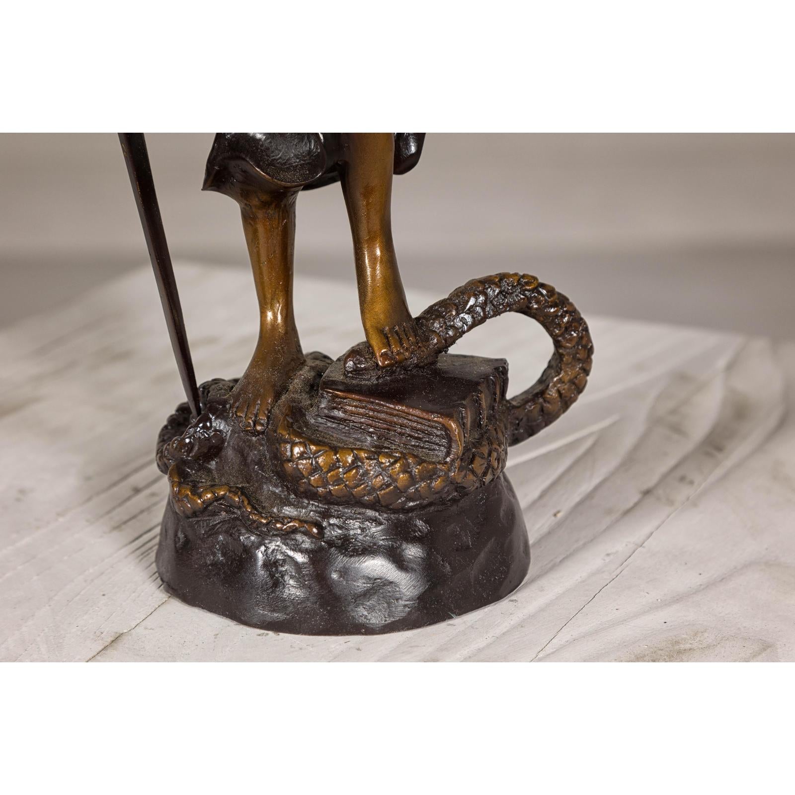 Lady Justice, Cast Bronze Tabletop Statuette with Scales and Sword