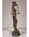 Lady Justice, Cast Bronze Tabletop Statuette with Scales and Sword