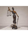 Lady Justice, Cast Bronze Tabletop Statuette with Scales and Sword
