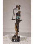 Lady Justice, Cast Bronze Tabletop Statuette with Scales and Sword