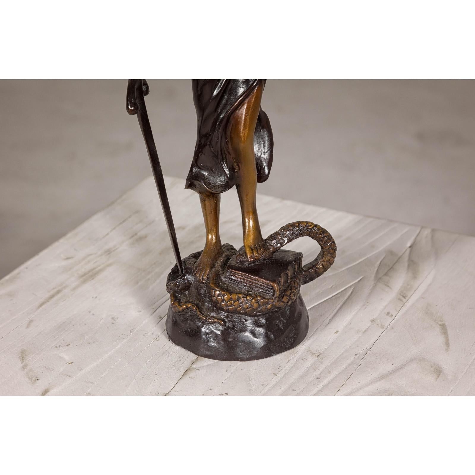 Lady Justice, Cast Bronze Tabletop Statuette with Scales and Sword