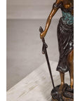 Lady Justice, Cast Bronze Tabletop Statuette with Scales and Sword