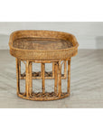 Vintage Rattan Oval Tray Top Table or Coffee Table with Raised Edge