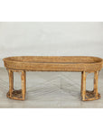 Vintage Rattan Oval Tray Top Table or Coffee Table with Raised Edge