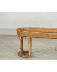 Vintage Rattan Oval Tray Top Table or Coffee Table with Raised Edge