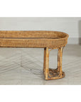 Vintage Rattan Oval Tray Top Table or Coffee Table with Raised Edge