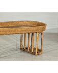Vintage Rattan Oval Tray Top Table or Coffee Table with Raised Edge