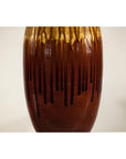 Vintage Drip Glaze Ceramic Vase in Reddish Brown and Mustard
