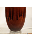 Vintage Drip Glaze Ceramic Vase in Reddish Brown and Mustard