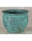 Vintage Set of Three Copper Cache Pots with Verdigris Patina