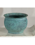 Vintage Set of Three Copper Cache Pots with Verdigris Patina