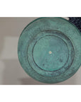Vintage Set of Three Copper Cache Pots with Verdigris Patina