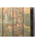 Mid-Century Coromandel Screen with Gold Cranes and Lacquered Floral Back