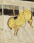 Six-Panel Screen with Horses in Stable with Bamboo Backdrop, SKU , image 29