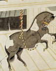 Six-Panel Screen with Horses in Stable with Bamboo Backdrop, SKU , image 31