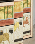 Six-Panel Screen with Horses in Stable with Bamboo Backdrop, SKU , image 36