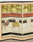 Six-Panel Screen with Horses in Stable with Bamboo Backdrop, SKU , image 19