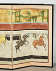 Six-Panel Screen with Horses in Stable with Bamboo Backdrop, SKU , image 21