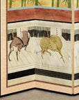 Six-Panel Screen with Horses in Stable with Bamboo Backdrop, SKU , image 23