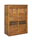 Taishō Period Mizuya Tansu Kitchen Chest in Sugi Wood with Sliding Door