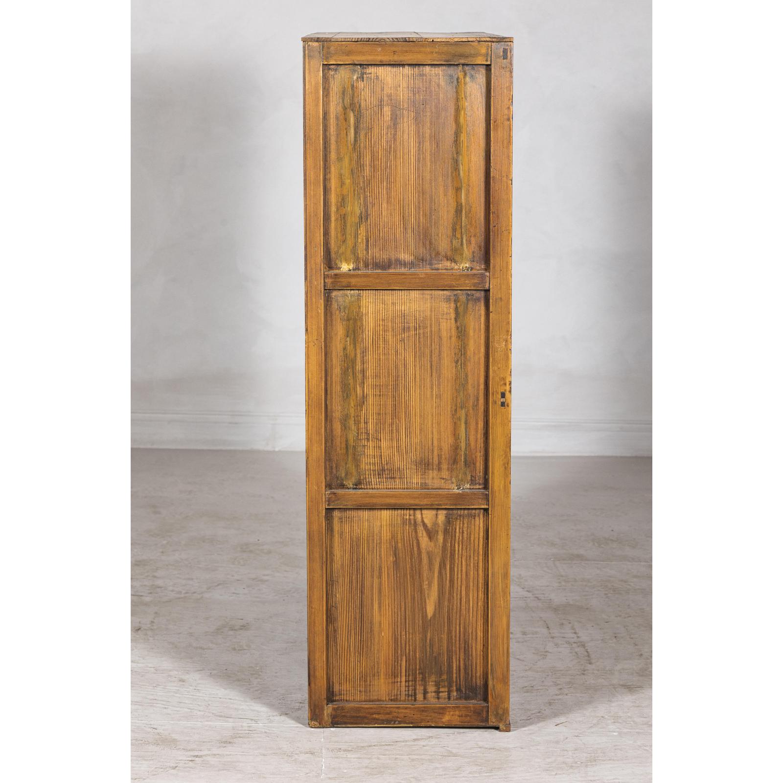 Taishō Period Mizuya Tansu Kitchen Chest in Sugi Wood with Sliding Door