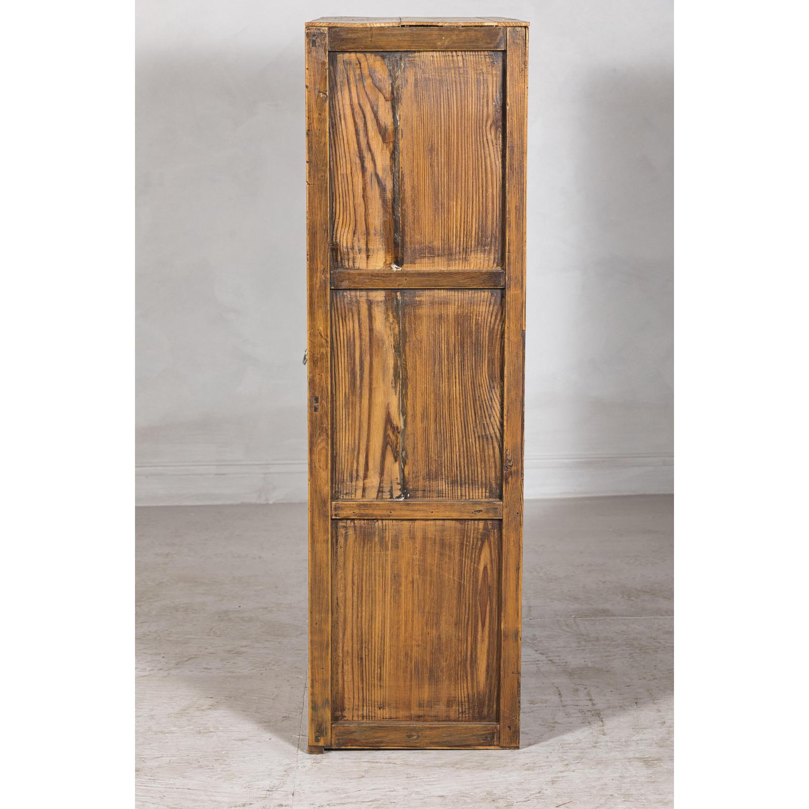 Taishō Period Mizuya Tansu Kitchen Chest in Sugi Wood with Sliding Door