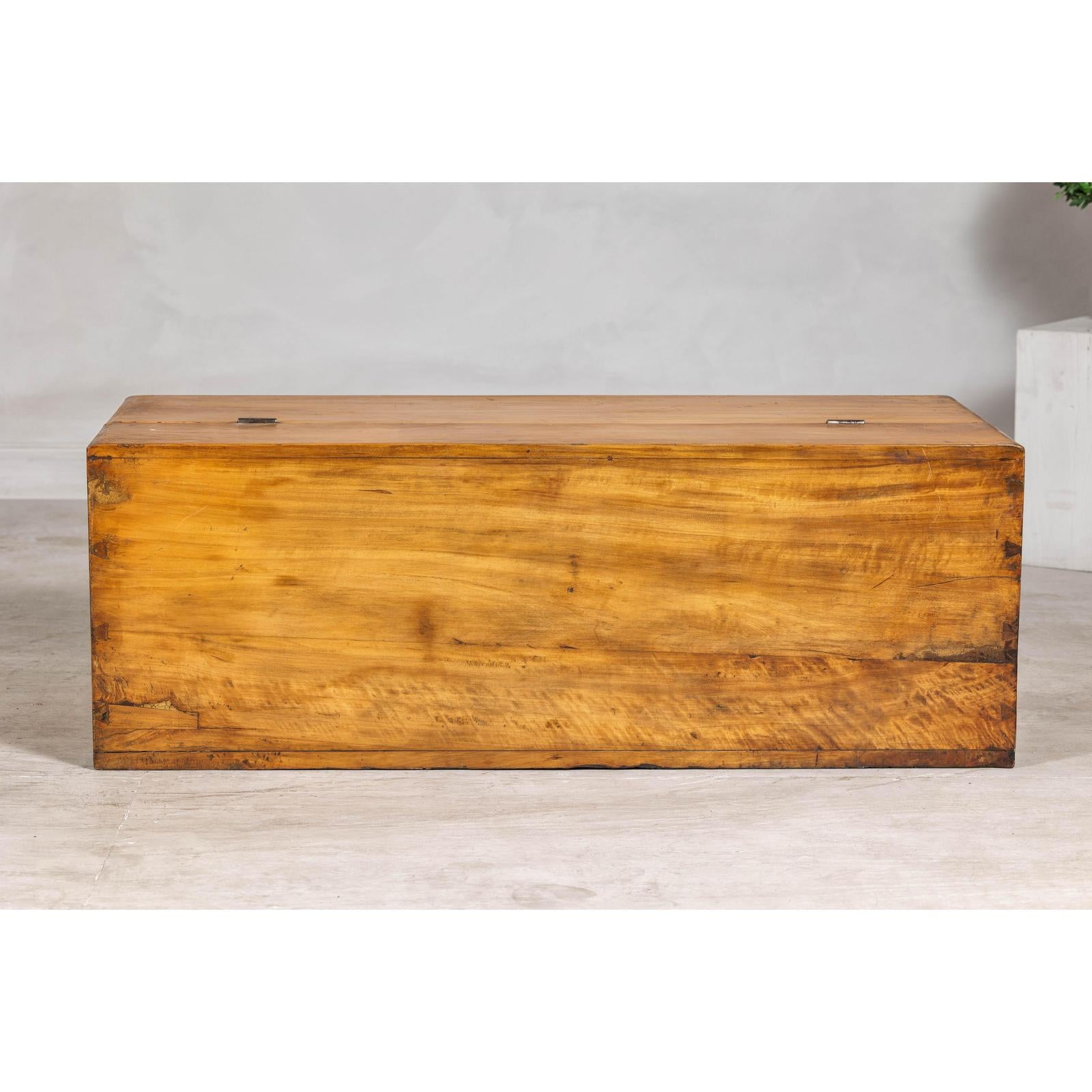 19th Century Yumu Storage Blanket Chest with Natural Lacquer, Late Qing Dynasty