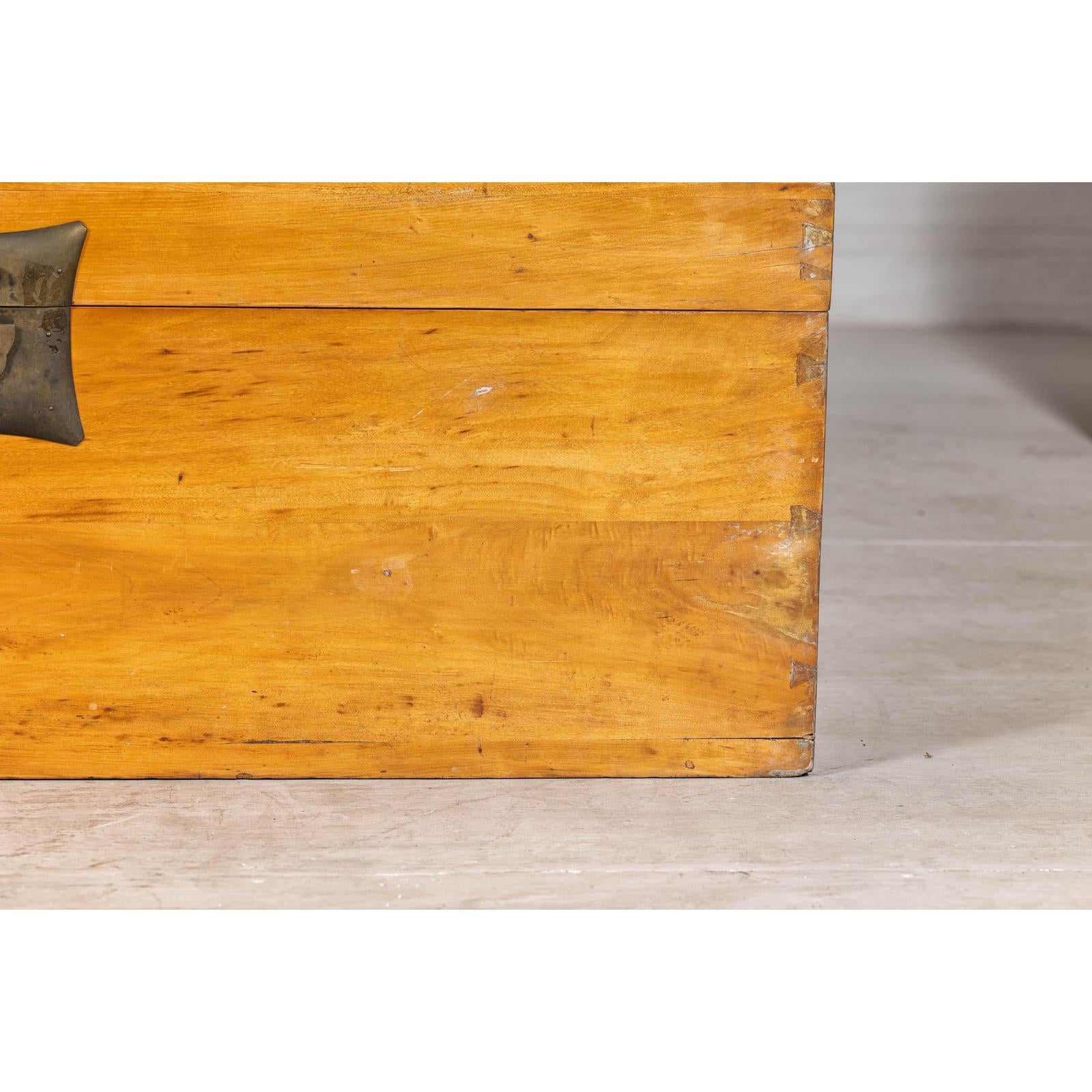19th Century Yumu Storage Blanket Chest with Natural Lacquer, Late Qing Dynasty