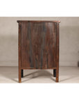 19th Century Qing Dynasty Red Lacquer Cabinet with Original Hand-Painted Scenes
