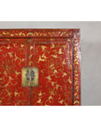 Antique Qing Dynasty Red Lacquer Cabinet with Gilt Decoration, 19th Century, SKU , image 7
