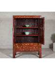 Antique Qing Dynasty Red Lacquer Cabinet with Gilt Decoration, 19th Century, SKU , image 5